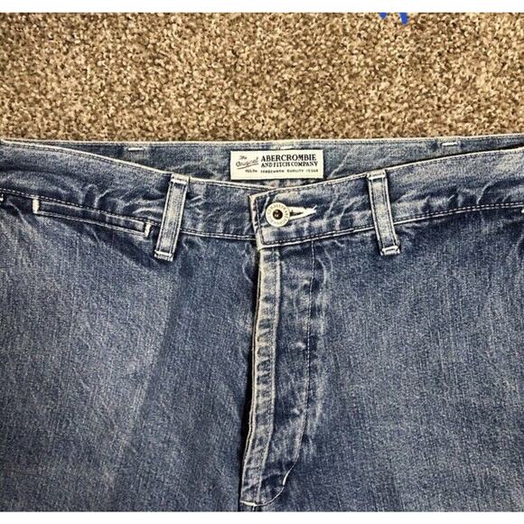Vintage Abercrombie and Fitch Straight Leg Jeans Size 30 100% Cotton Button Fly - Picture 2 of 6